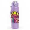 1PC Softball Girl Letter Design 750ml Color Plastic Sports Water Bottle Leakproof Flip Straw Lid Suitable for Sports Office Home Use