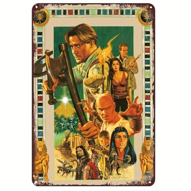 Vintage Ägyptisches Blechschild Wandkunst Heimdekor Metallposter Hängendes Schild
