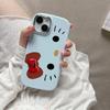 3D Bowknot Hello Kitty Ears Cover For Samsung Galaxy S25 S24 S23 S22 Plus Ultra S24 FE Note 20 A52 A35 A15 A25 A32 5G Phone Case