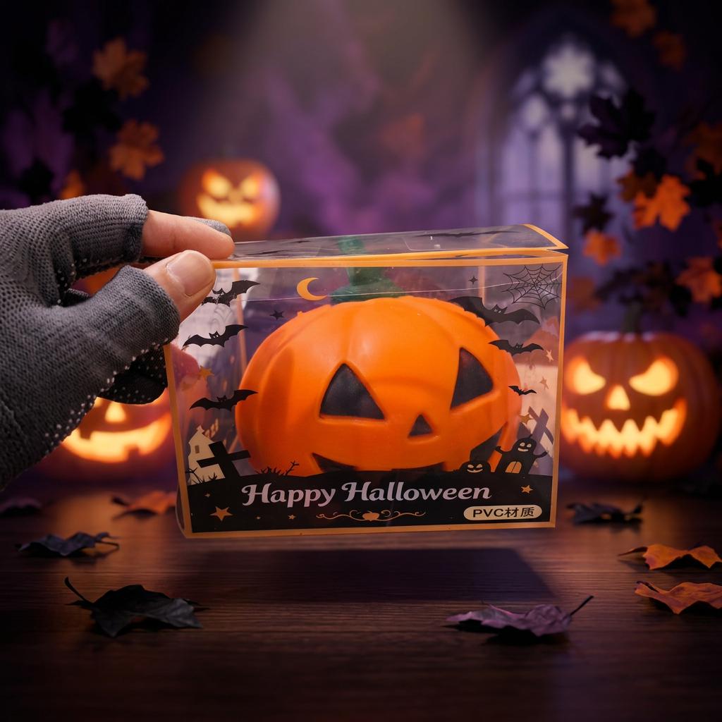 15cm Jumbo Halloween Pumpkin Squishy Toy Slow Rising Soft Jack O Lantern Stress Relief Squeeze Fidget Toy Halloween Party Gift