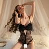Erotic Underwear Sexy Perspective French One-piece Women's Mesh Big Bow Lace Temptation Erotic Underwear Onesie