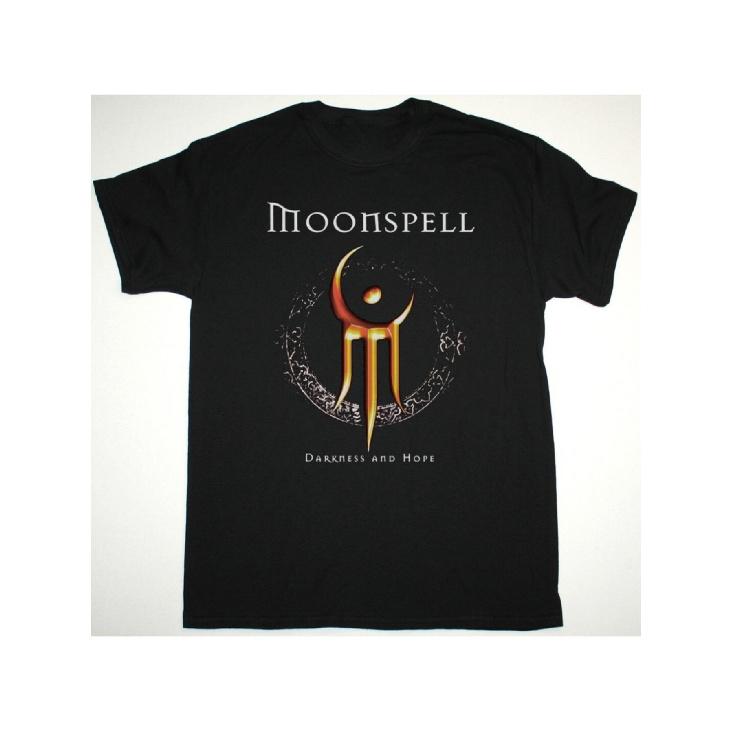Moonspell Band DARKNESS AND HOPE Grafik-T-Shirt | Gotisches Schriftzug- & Pentagramm-Design, Unisex Casual T-Shirt für Herren & Damen, Ganzjahres-Komfortpassform, 5XL schwarz