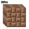 20PC Detachable Wall Tiles Waterproof Brick Stone Kitchen Wall Panels Living Room Peel and Stick 3D Brown Wallpaper Hotel