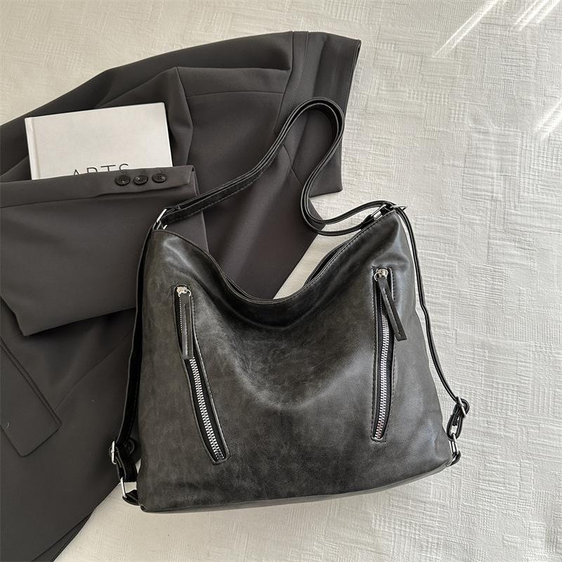 

Ретро Мода Сумка Под Мышку Женская Осенне-Зимняя Дорожная Рюкзак Большой Вместимости Высокой Ценности Сумка-Тоут на Плечо чёрный