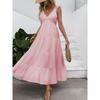 New Arrival Women's White Sleeveless V Neck Minimalist Dress Casual Beach Holiday Vacation Sundress Crossbody Apparel