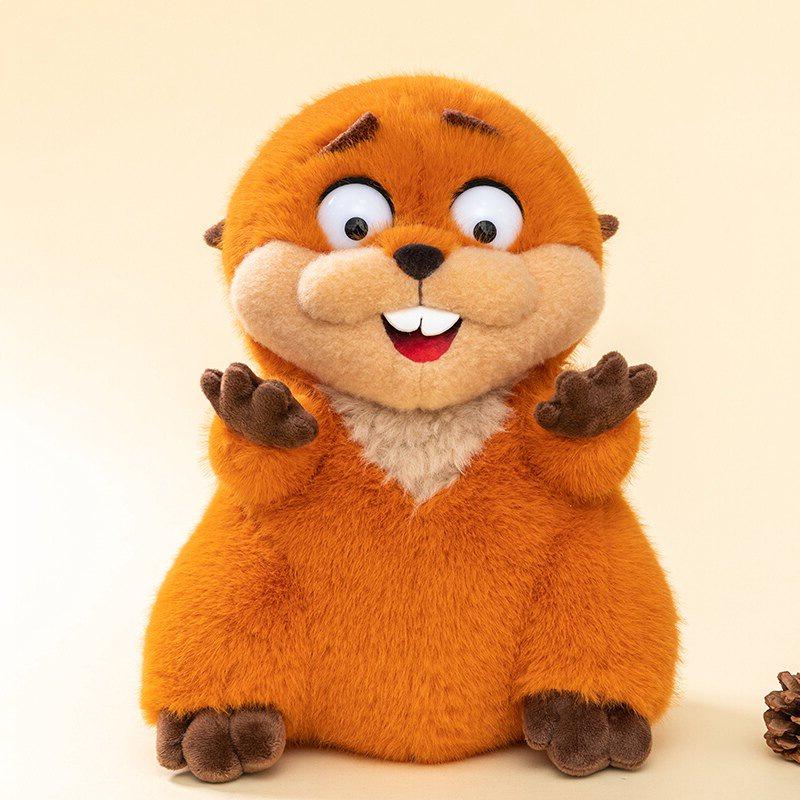 Soft Cute Orange Beaver Plush Doll - Cartoon Animal Pillow, Children's Gift, Desk Companion