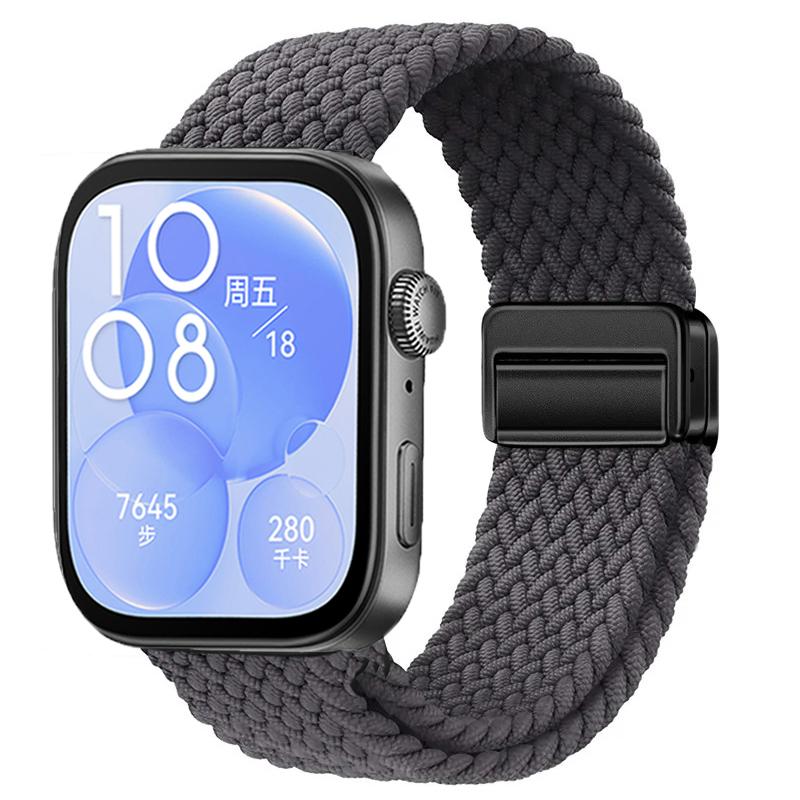 Nylon Braided Strap for Huawei Watch Fit 3/4/4 Pro Magnetic Adjustable Comfortable Band for Huawei Watch Fit 4/3 Bracelet Belt