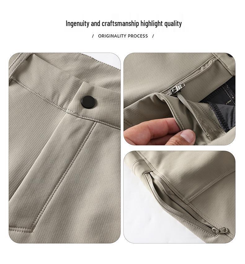 Tsutaya High-End Urban Outdoor Fleecem podšívkované Softshellové Větruodolné Pracovní a Turistické Kalhoty
