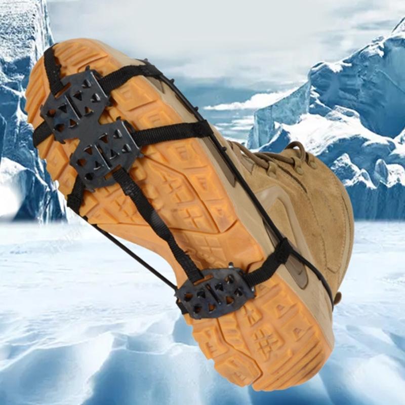 24 Tooth Ice Climbing Crampons Ice Crampons Snow Skid Spikes Winter Shoe Cover Clip Crampons for Mountaineering Outdoor