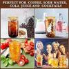 High Borosilicate Glass Juice Cup with Wooden Pop-top Lid and Straw