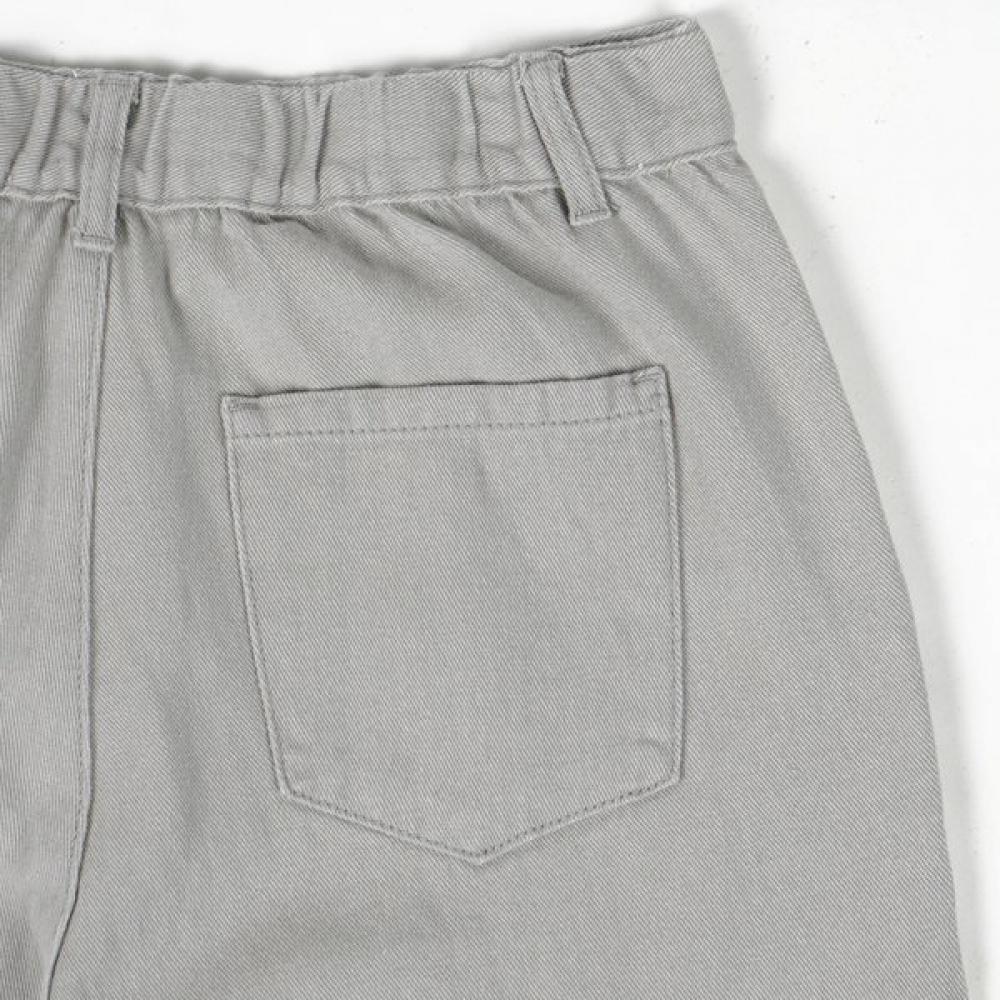 Weekhour One Tuck Banding Wide Cotton Pants Gray