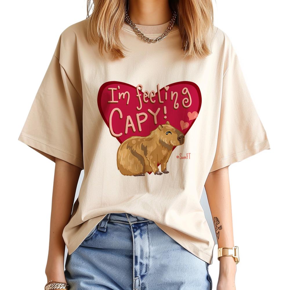 Capybara t shirt Women graphic comic Tee female streetwear clothing