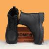 Men's Warm Plush High-top Boots Winter Soft-sole Non-slip Outdoor Casual Boots Fashion Plus Size Unisex Versatile Snow Work Shoe