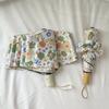 Blumenmuster Regenschirm Mode Lässiger Stil Ästhetisch Tragbar Faltbar Sonnenschutz Regen Regenschirm Foto Requisit Outdoor Reisezubehör