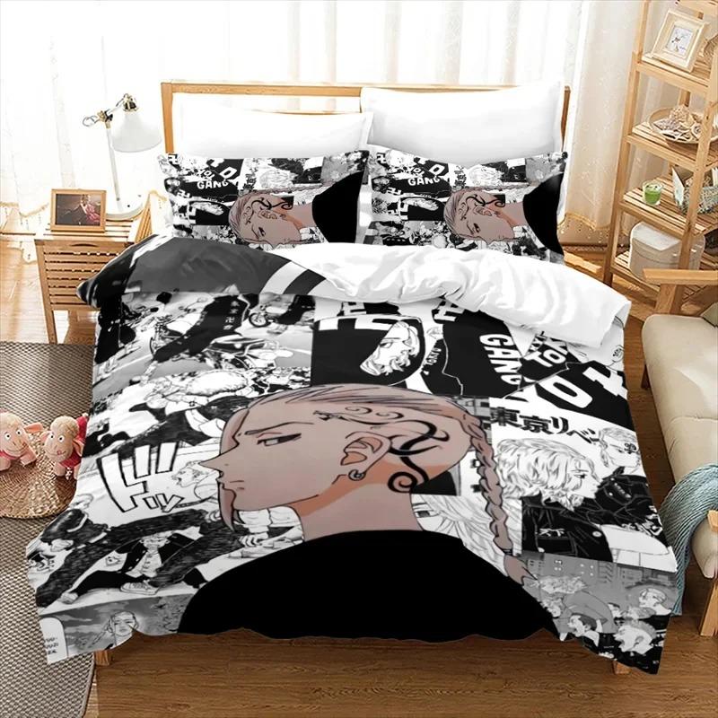 3D Print Tokyo Revengers Anime 2/3PCS Bedding Set Double Twin King Duvet Cover Comforter Pillowcase Boys Girls Adults Bedroom