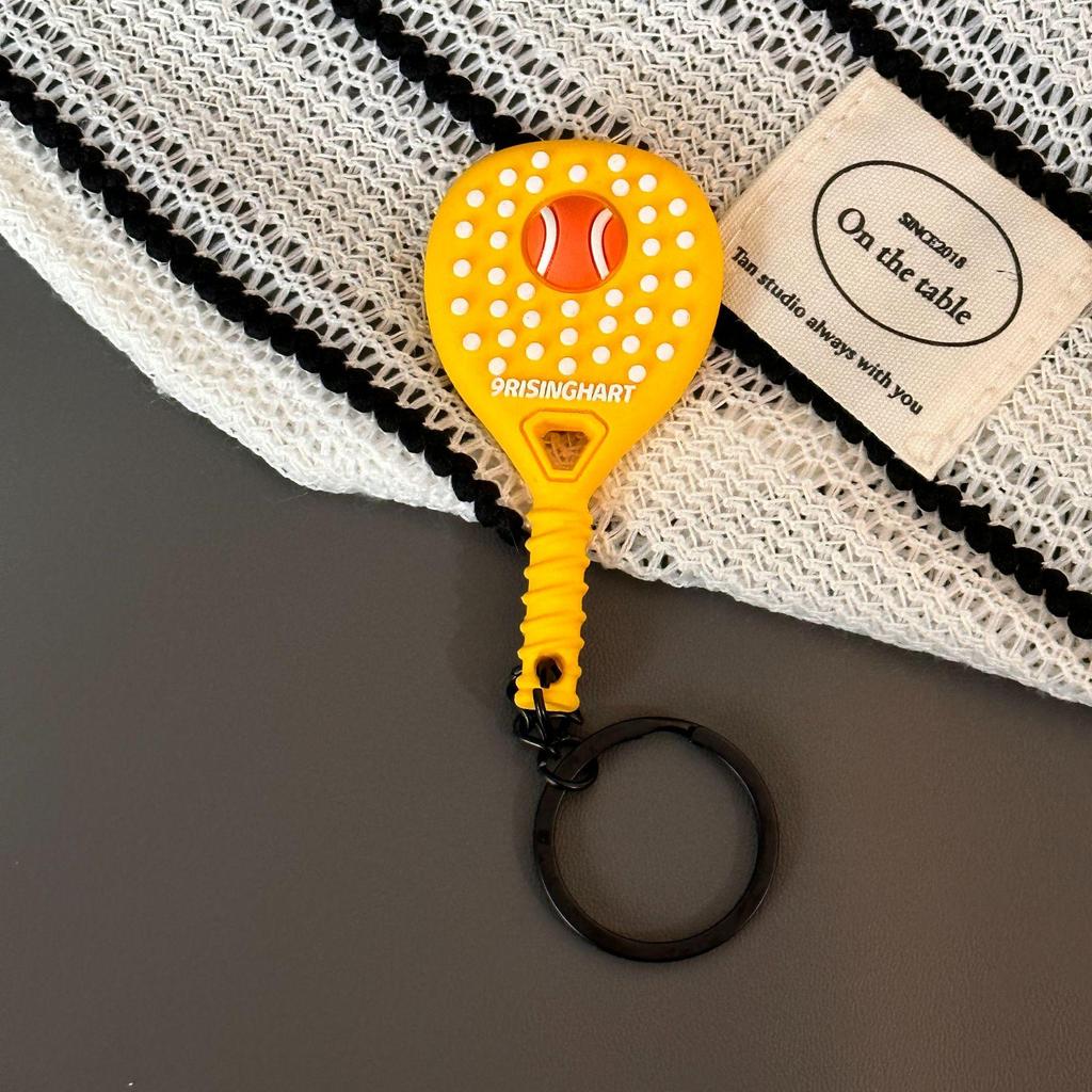 Exquisite Mini Tennis Racket Keychain Pendant - Trendy Sports Bag Charm Gift