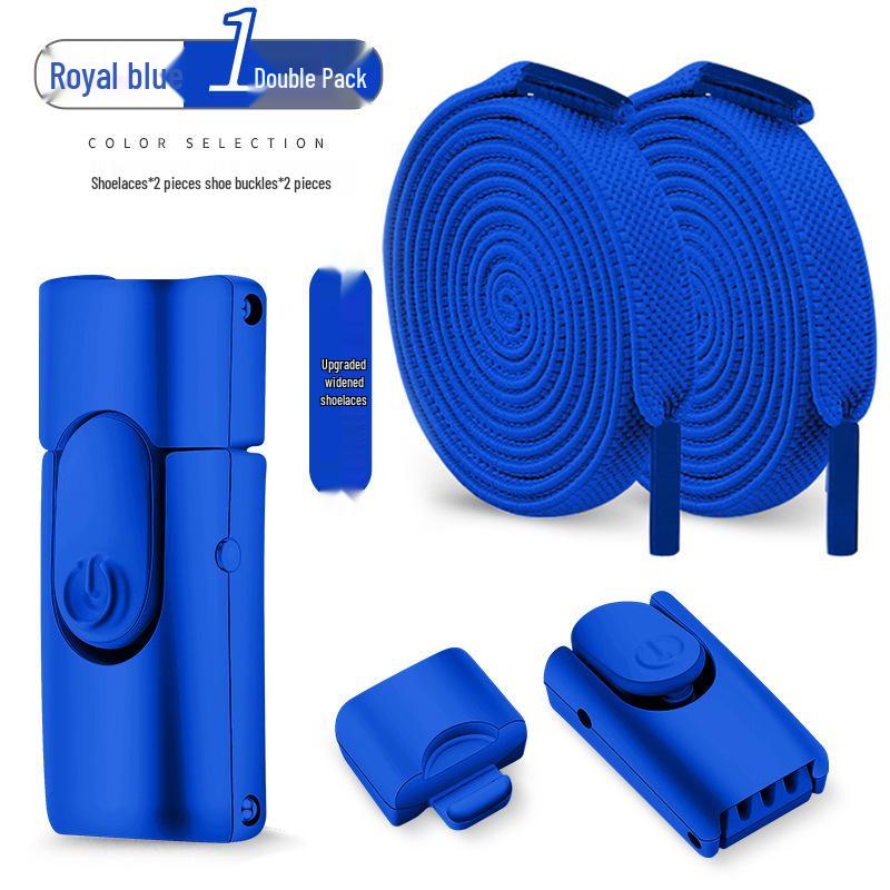 No-Tie Elastic Flat Shoelaces with Metal Buckle for Men & Women