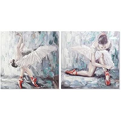 Paintings - DEKODONIA - Dancer - 100 X 100 Cm - Set of 2 - Contemporary Wall Decoration