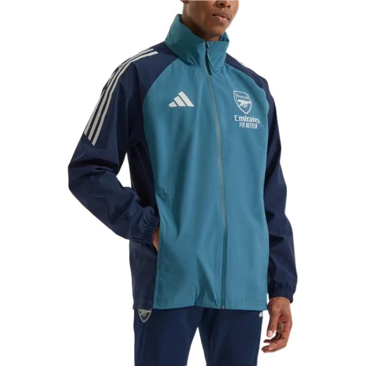 adidas Arsenal 25/26 Season Woven Breathable Waterproof Training Striped Long Sleeve Football Shirt Men Tops JJ1821
