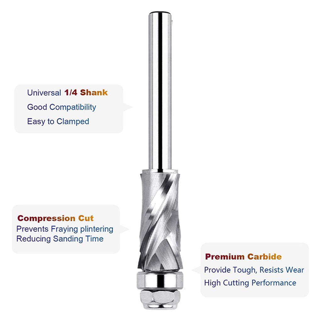 Professional Grades Single Bearing Wood Trimming Tool Featuring Wear Resistant Alloy Blade And Optimized Helical Design