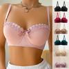 Girls Bra Embroidered Butterfly Underwire Underwear Non-slip Fashion Ladies Sexy Big Breasts Show Small Bra