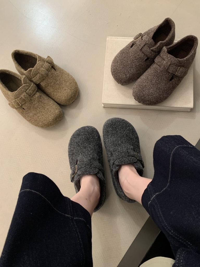 Soft-soled Retro Thick-soled Bag Head Half Slippers Women's Outer Wear 2025 Lazy One-pedal Muller Shoes Felt Shoes Tide