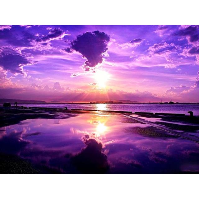 5D DIY Diamond Painting Sunset Seascape Dusk Full Square Diamond Home Decoration Painting Cross Stitch Kit Rhinestone Embroidery