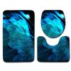 3D Feather Bathroom Toilet Three-Piece Floor Mat Door Mat Bathroom Carpet