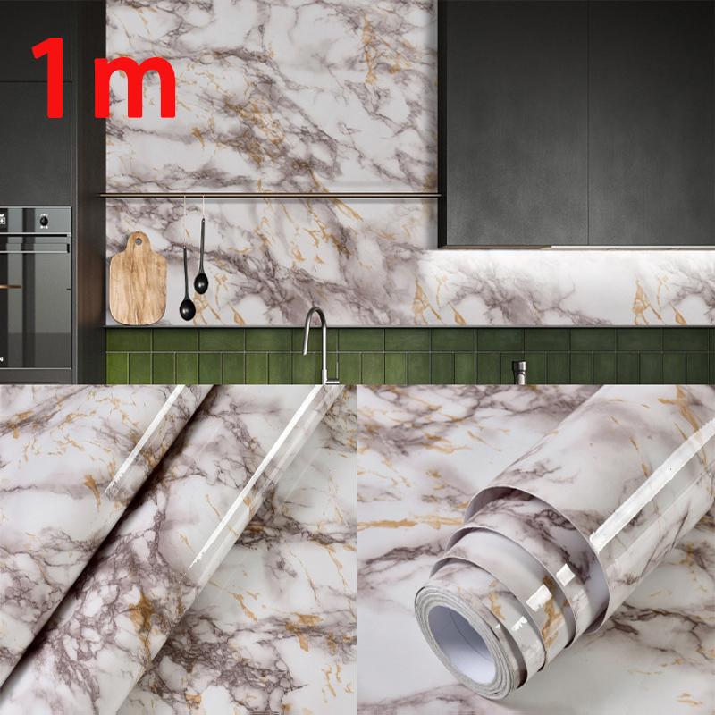 Marble self-adhesive kitchen wall sticker waterproof and stain resistant 0.40m PVC wallpaper