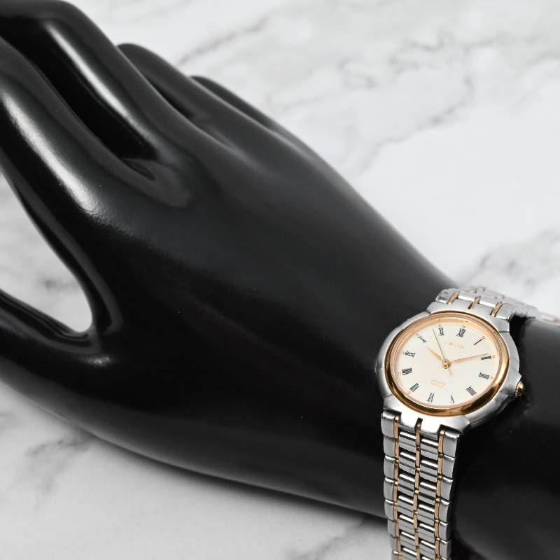 Used Good condition, working item, CITIZEN Exceed ladies' watch, combo, round case, Roman numeral dial, office casual