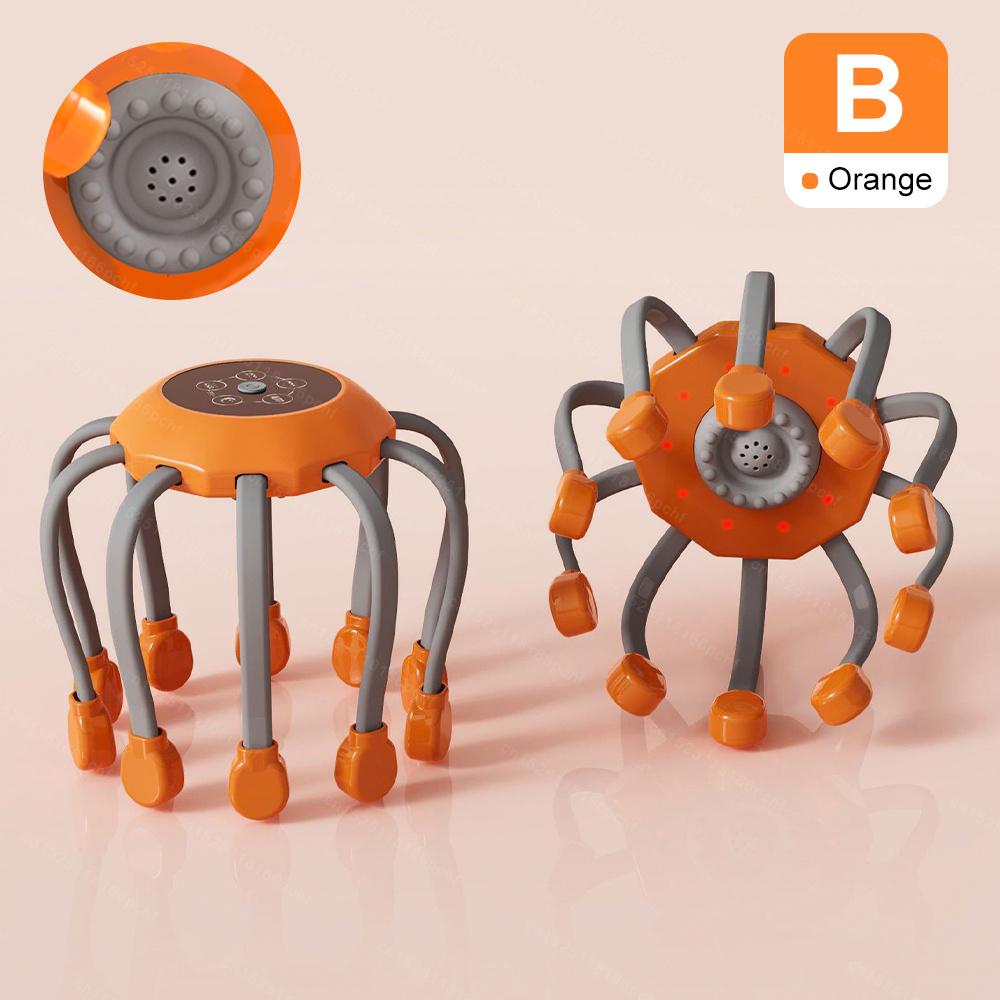 10 Massage Heads Scalp Head Massager Vibrator Octopus Claw Massager Usb Charging Scratcher for Relaxation Stress Migraine