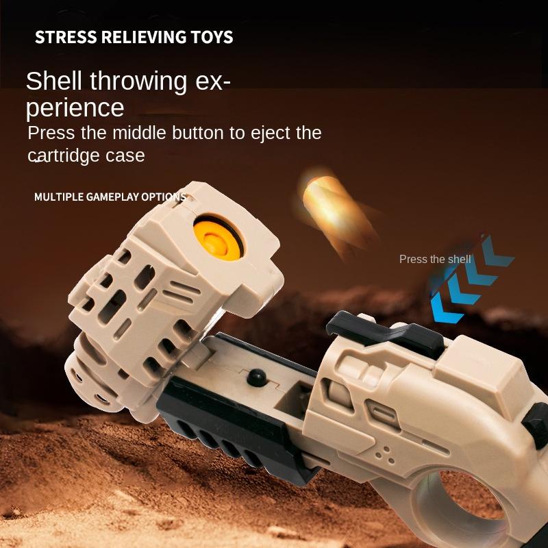 Pistol Shell Throwing Continuous Firing Blowback Soft Bullet Gun Soft Bullet Toy Shooting Weapons for Kids Birthday Gift