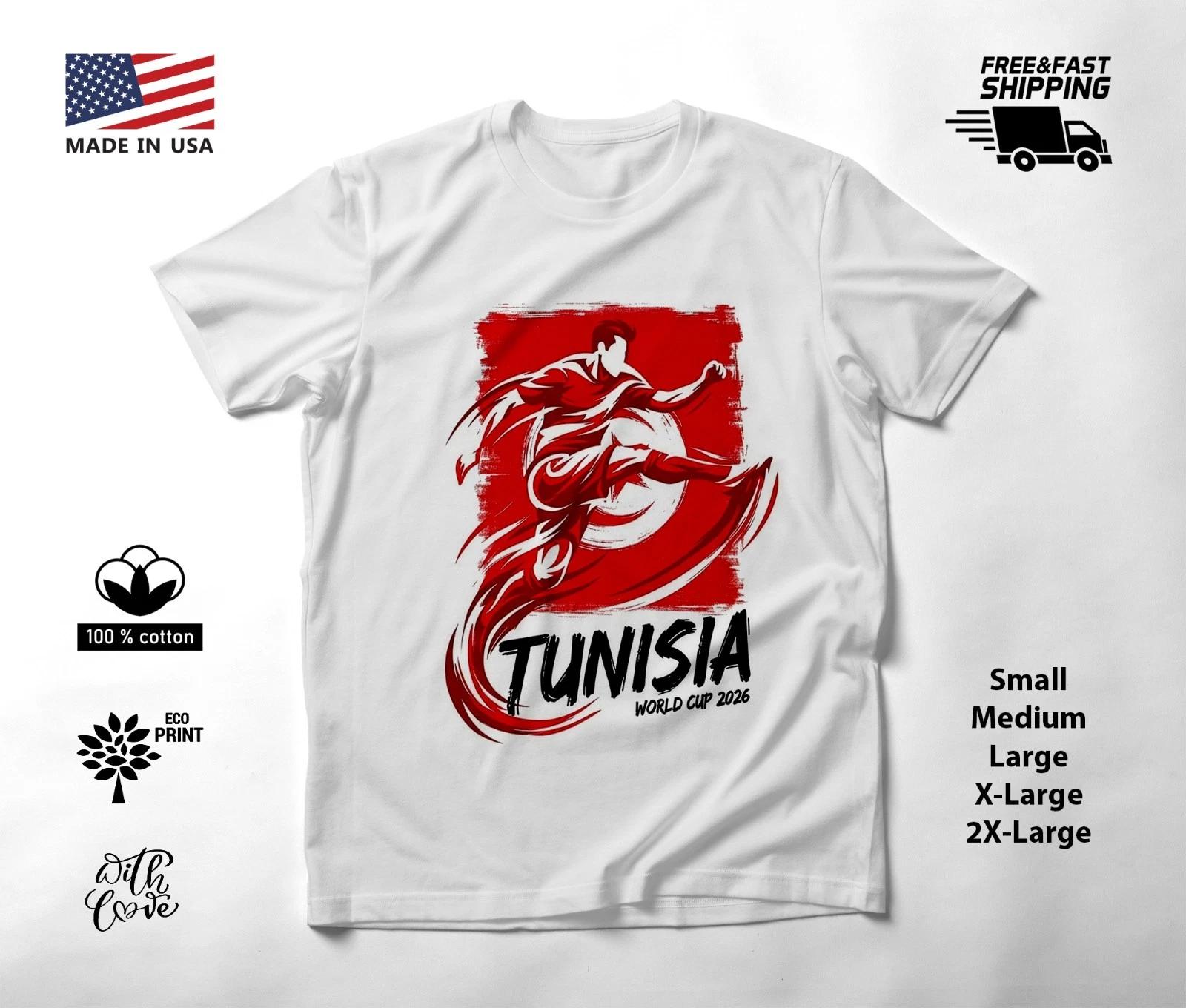 TUNISIA - NEW World Cup 2026 Football Soccer Fans T-Shirt Tee Shirt XXL
