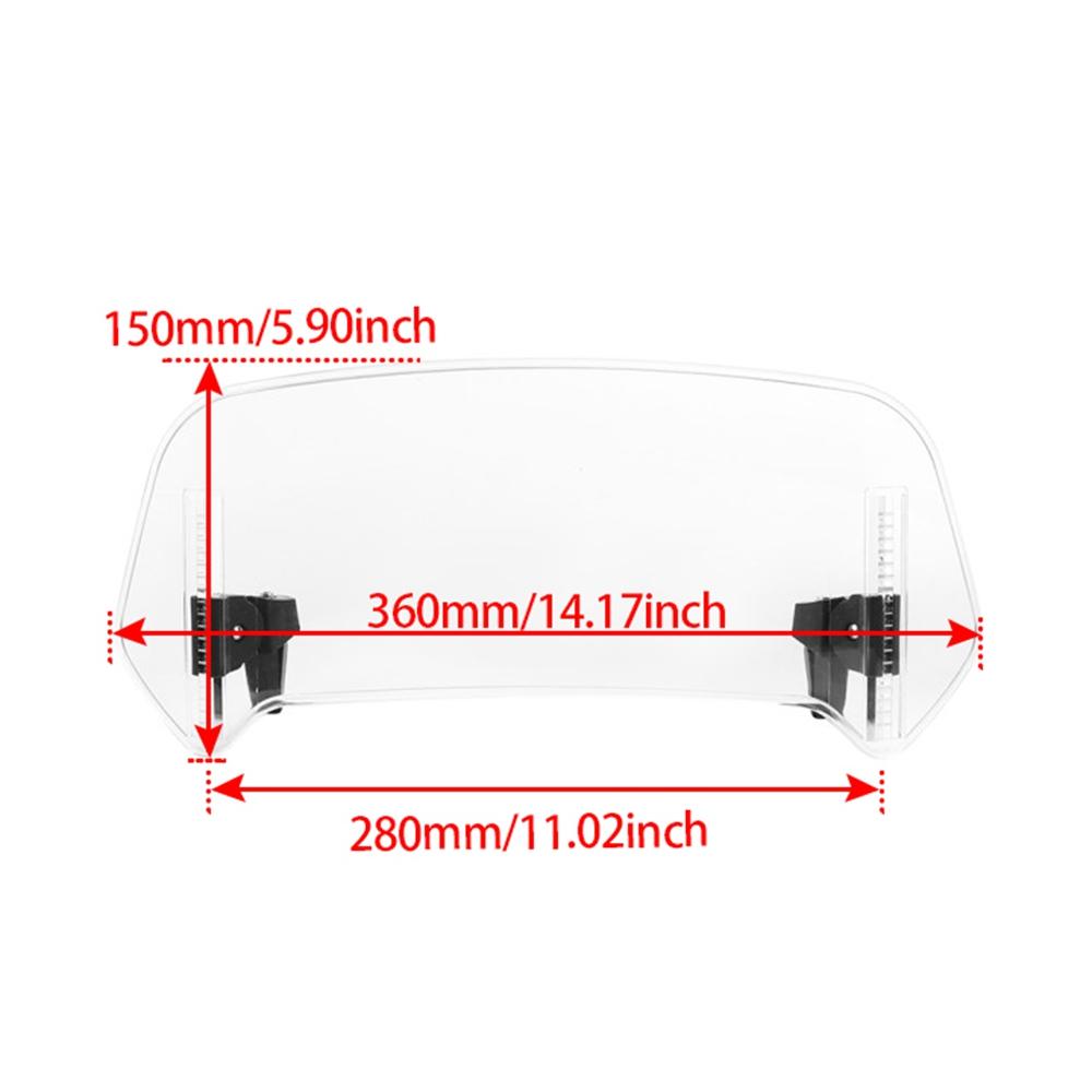Universal Motorcycle Windshield Extension Adjustable Spoiler Clamp-On Windscreen Deflector For BMW KAWASAKI YAMAHA HONDA SUZUKI