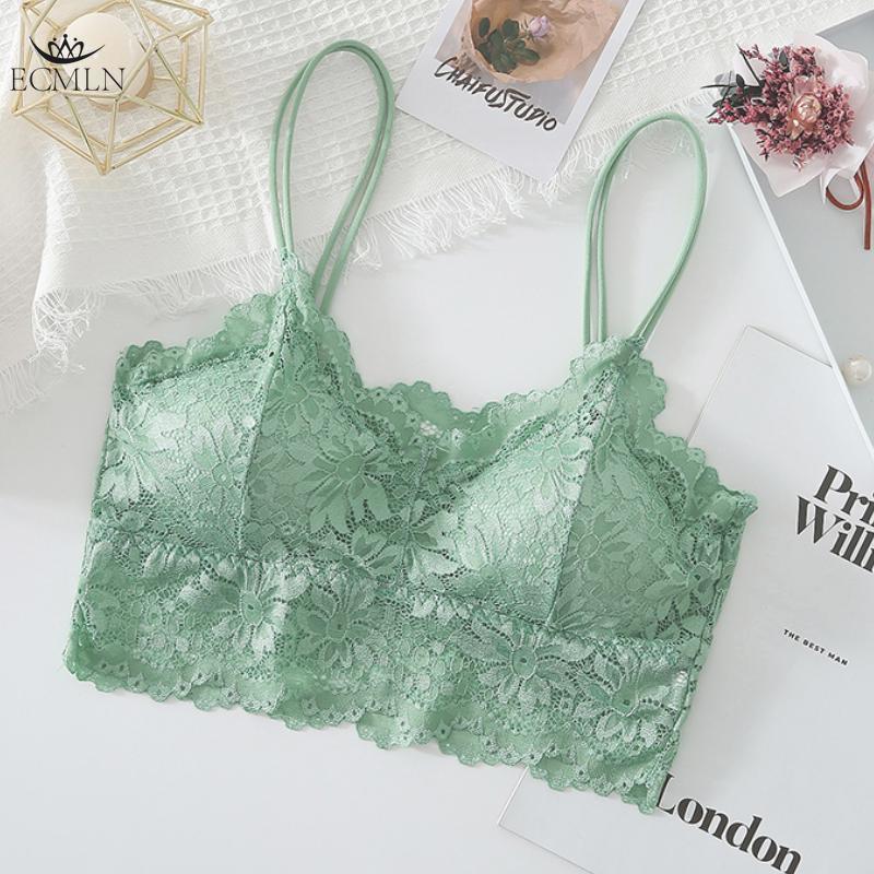 Renda Floral Lindo Envolvimento nas Costas Tubo Top Peitoral com Bojos Para Evitar Exposição Regata Feminina Decote V