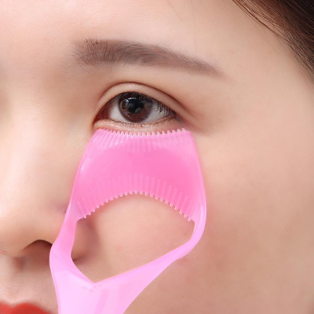 Kleur Willekeurig Bescherm Ogen Mascara Schild Applicator Tool 3-In-1 Wimperkam Sjabloon Make-up Kwast