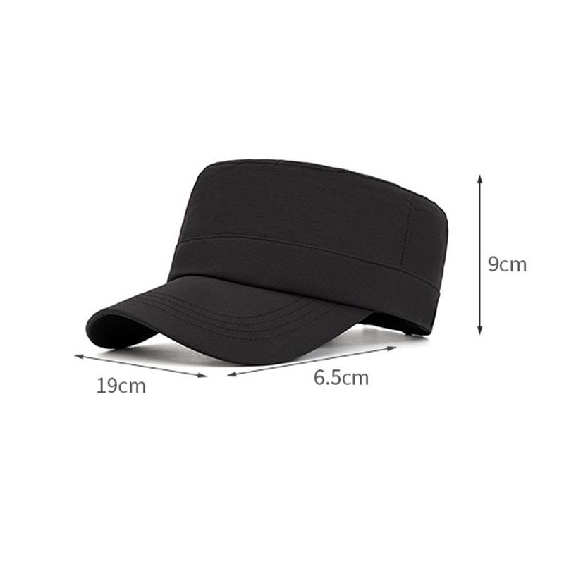 Summer Quick-Drying Flat Top Hat Men's Big Head Cap Outdoor Mesh Breathable Sun Hat