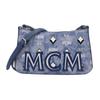 New MCM Coated Canvas Shoulder Bag, Crossbody Bag Mini Women's Blue MWSBATQ01LU001