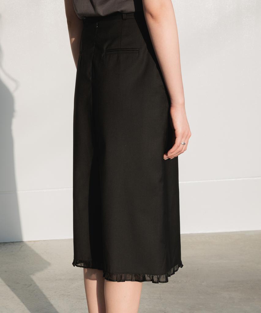 Dehebe Strap Point Frill Skirt [Black]