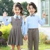 Girls' college buckle dress, autumn girls' JK pleated skirt, middle-aged and older children's performance vest skirt