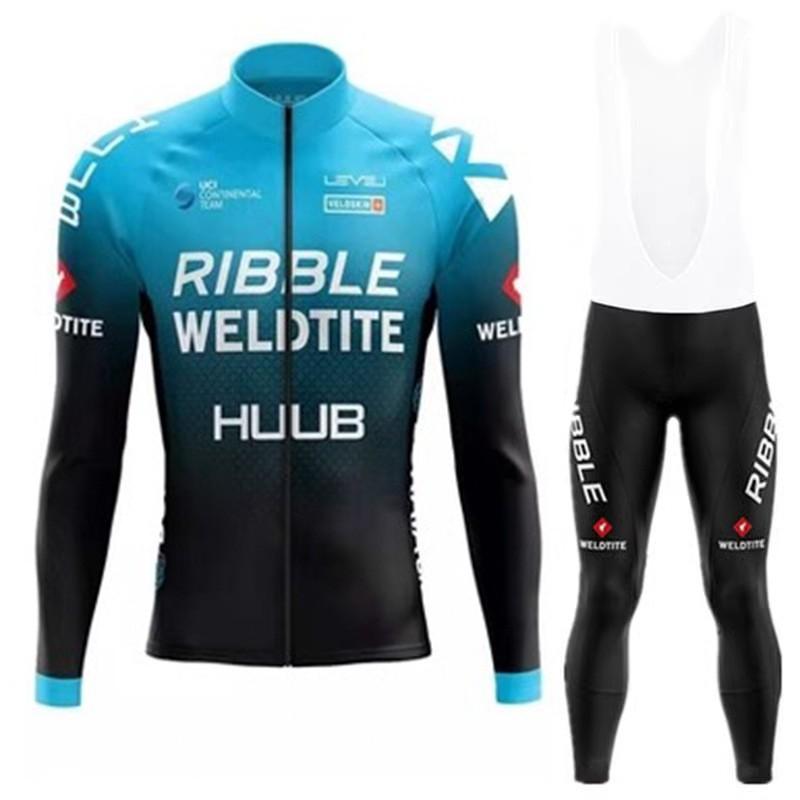 Winter Fleece Cycling Jersey Set Long Sleeve Thermal Bike Wear Men Women