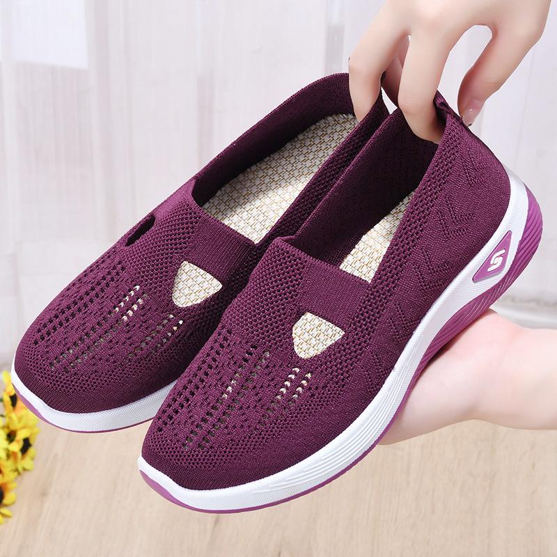Shoes women's 2025 autumn new middle-aged and elderly mother shoes soft sole breathable women's casual shoes sticker