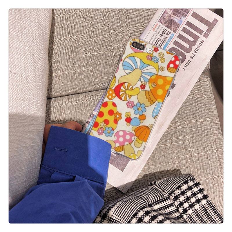 

Чехол для телефона Rainbow Mushrooms для iPhone 13 X XS MAX 6 6s 7 7plus 8 8Plus 5 5S se 2020 XR 12 11 pro max Fundas Capa iphone 13promax