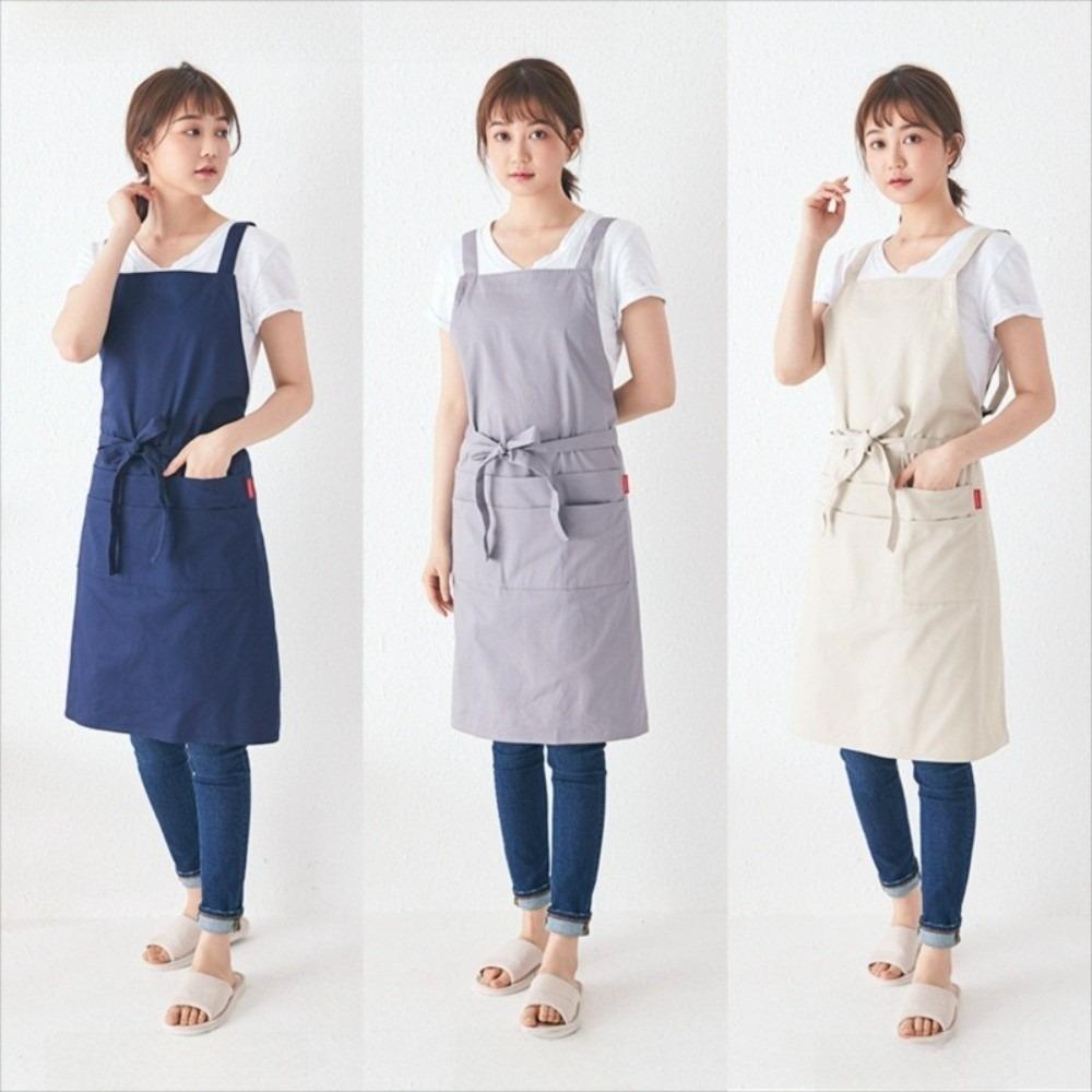 Hanging Neck Household Waterproof Apron Cotton Kitchen Apron Japanese-style Apron  Restaurant