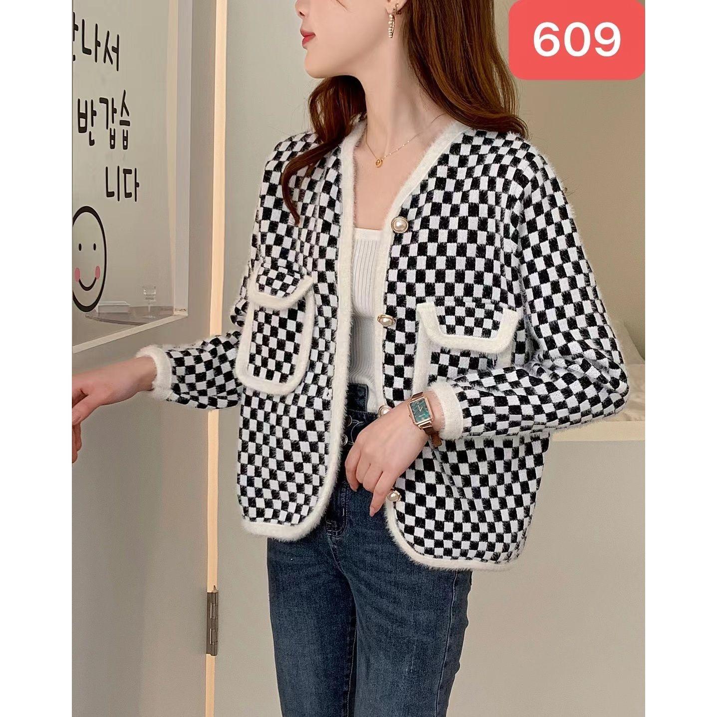 

Женский кардиган, осень-зима 2023, корейский свободный кардиган с v-образным вырезом, маленький ретро-кардиган с длинными рукавами, женский топ One Size белый