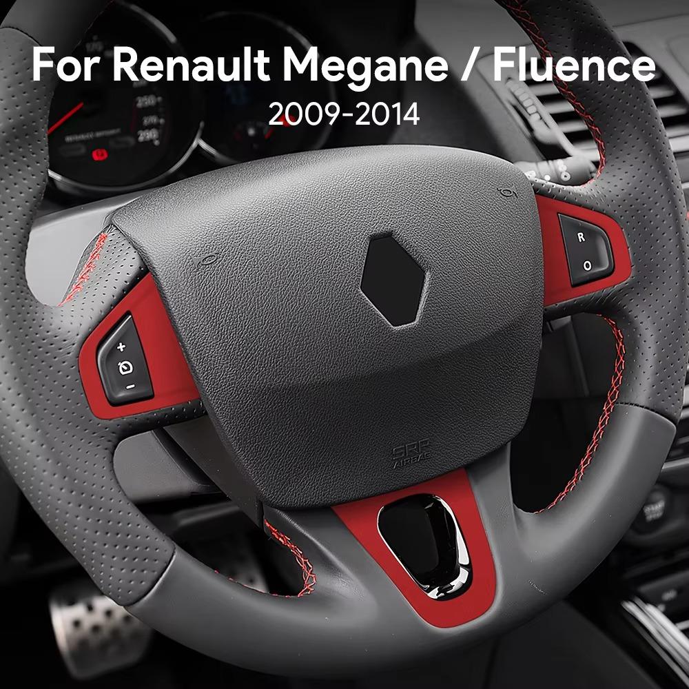 For Renault Fluence Megane 3 RS Scenic 2009 2010 2011-2015 Top Suede Steering Wheel Trim Sticker LHD RHD Interior Accessories