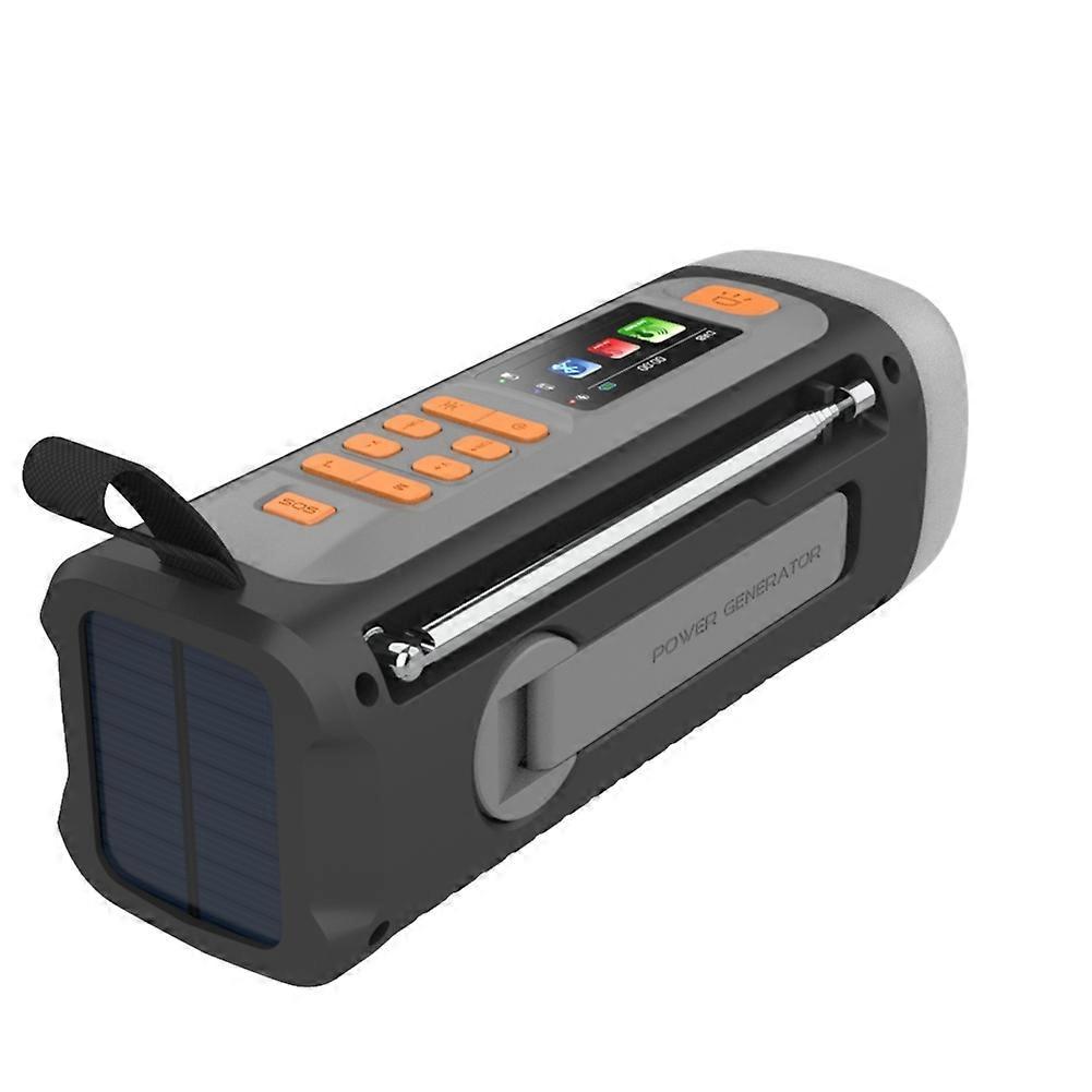 4500mAh Emergency FM/ Bluetooth Radio USB/Solar/Hand Crank Dynamo 3-Way Power Supply for Outdoor Camping