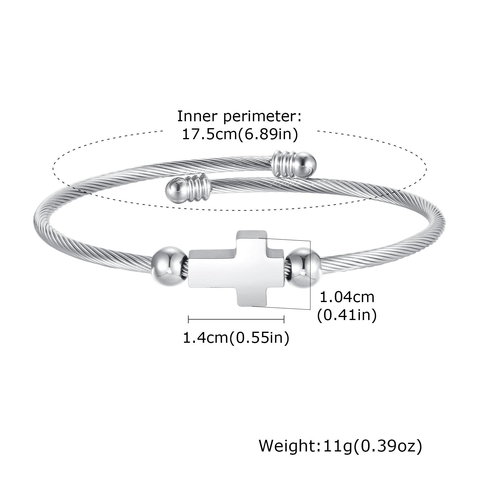 

Stylish Cross Bangles for Men Boys,Glossy Stainless Steel Cuff Bracelet ,Faith Prayer Jewelry