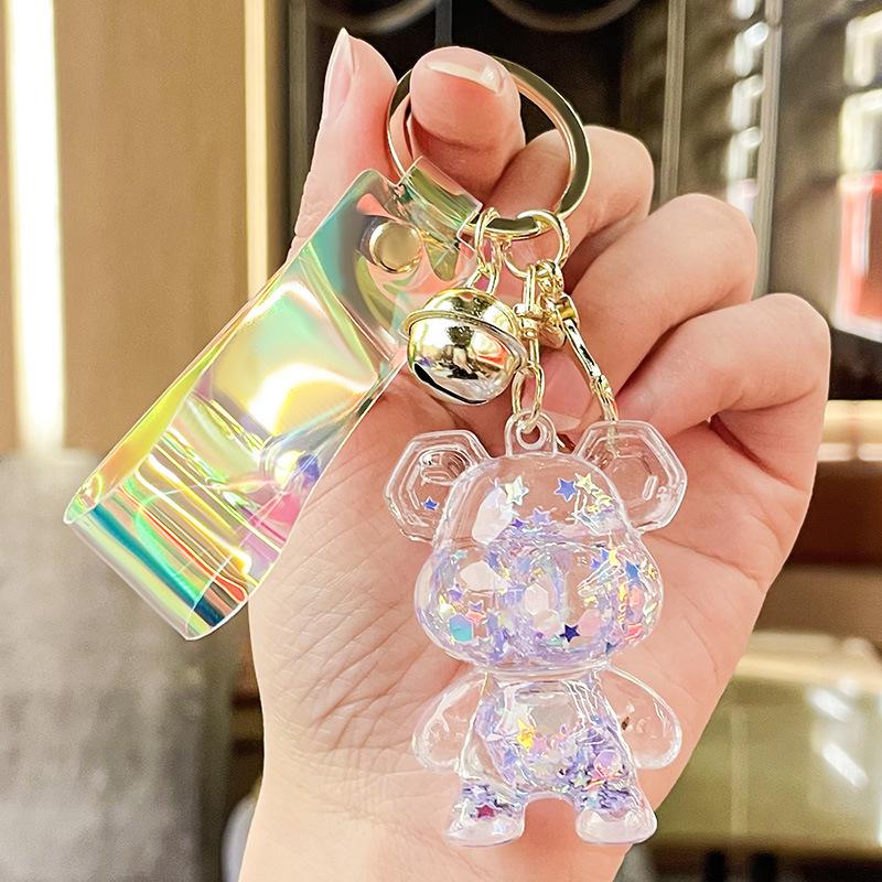 Luminous Acrylic Gas Tank Quicksand Keychain Pendant - Small Gift Decoration