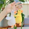 Plush Bag Plush Goose Keychain Pendant Yellow And White Colored Plush Bag Pendant